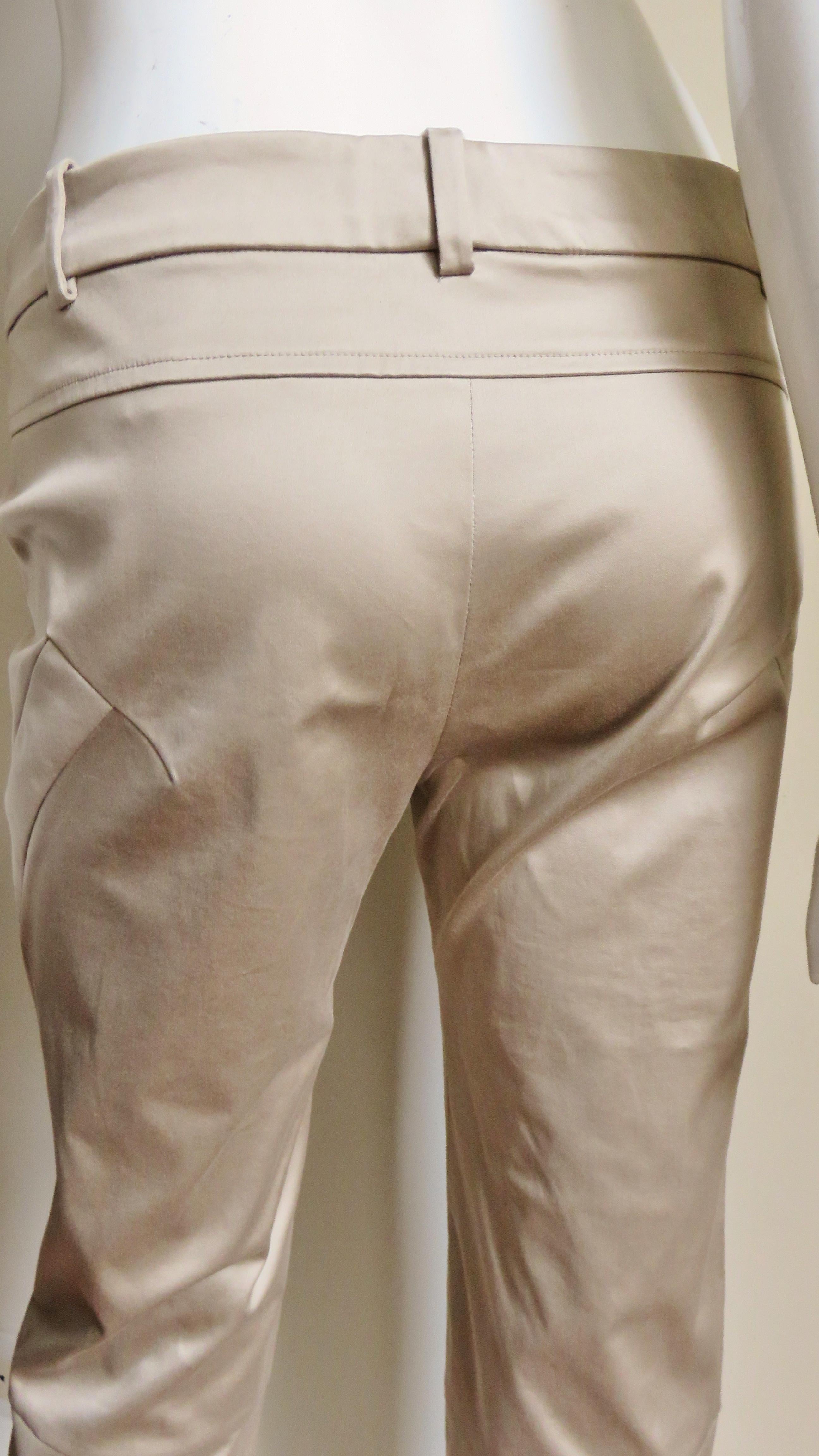 Versace New Silk Seamed Crop Pants 7