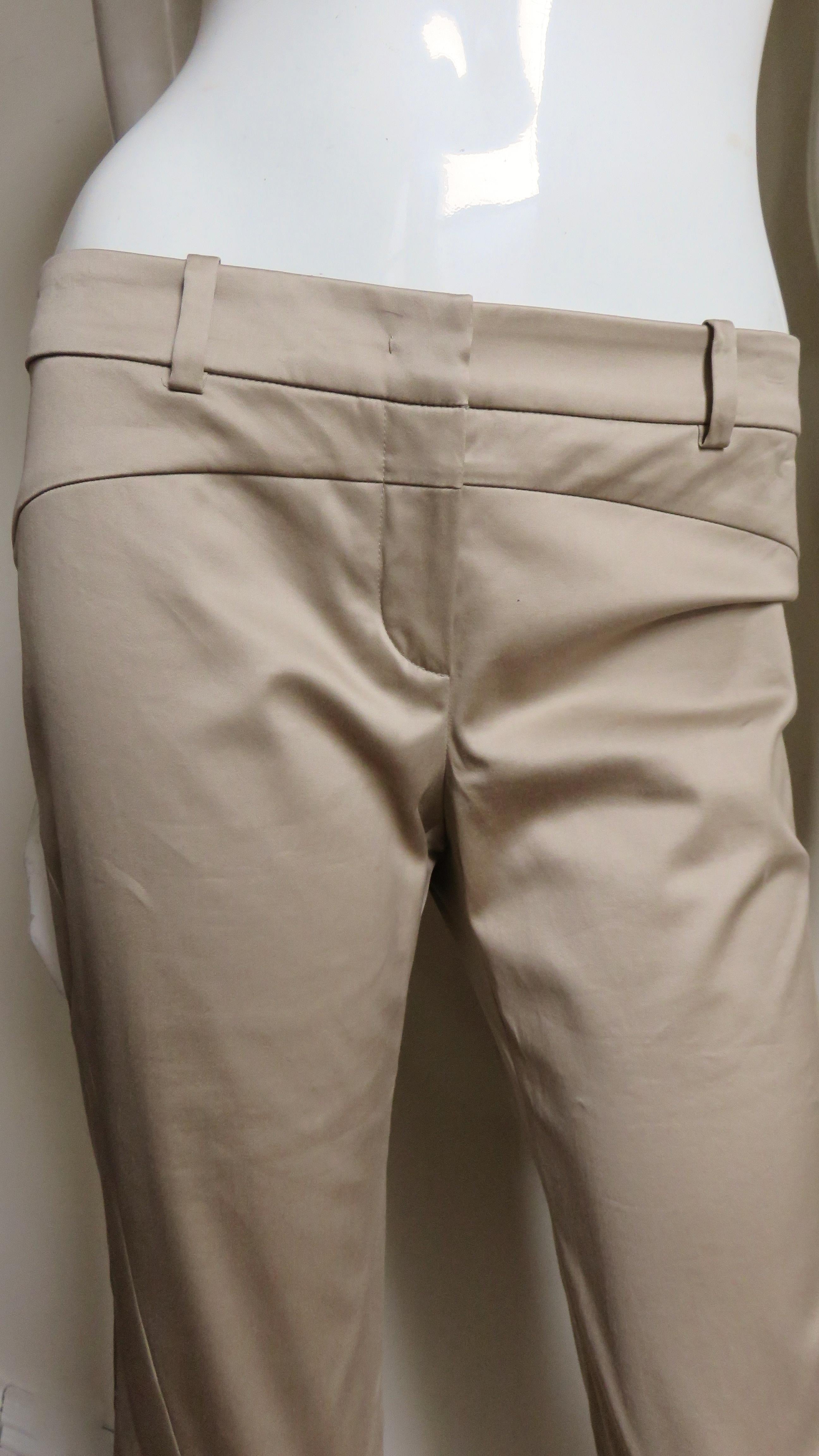 Brown Versace New Silk Seamed Crop Pants