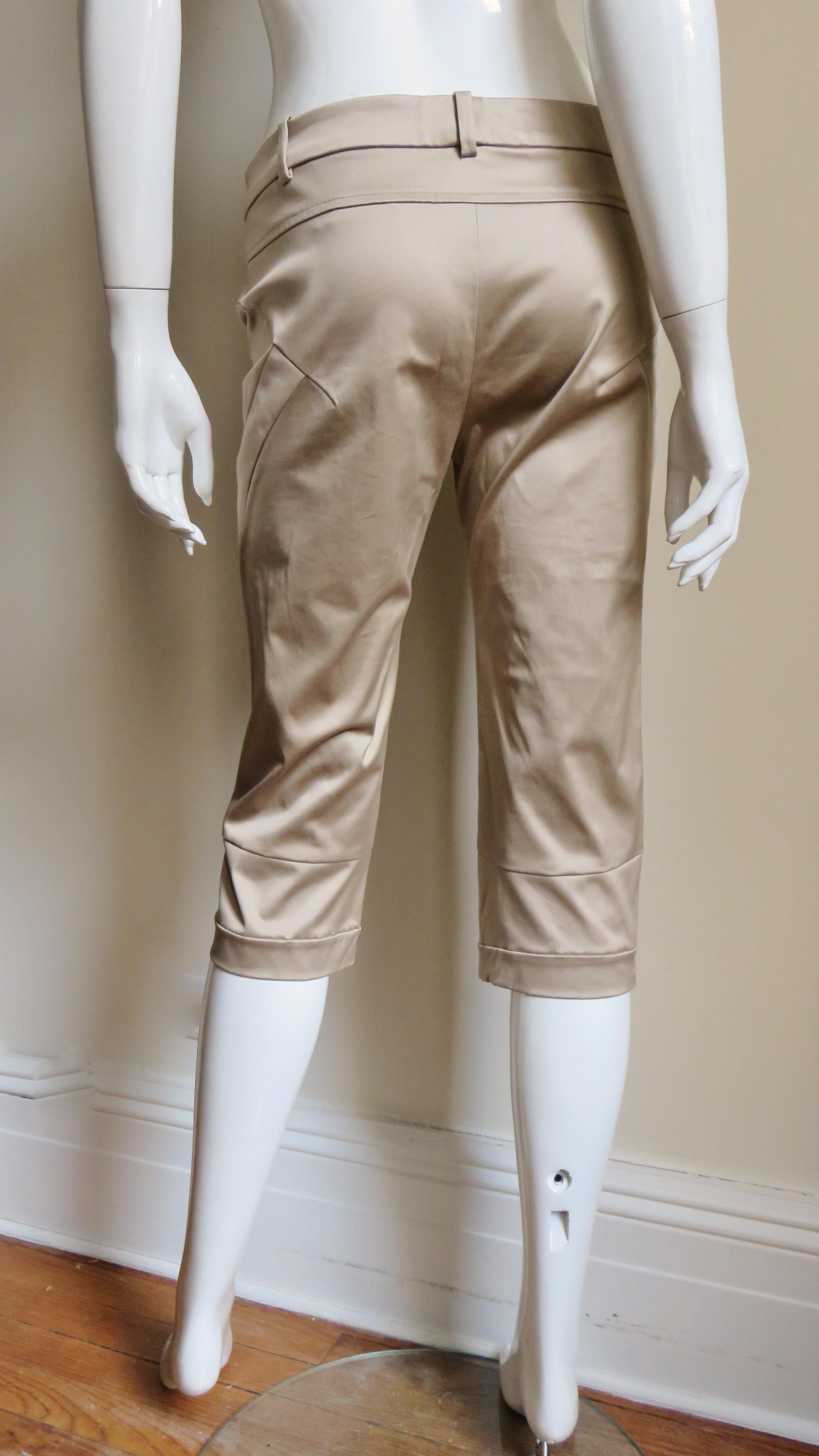 Versace New Silk Seamed Crop Pants 3
