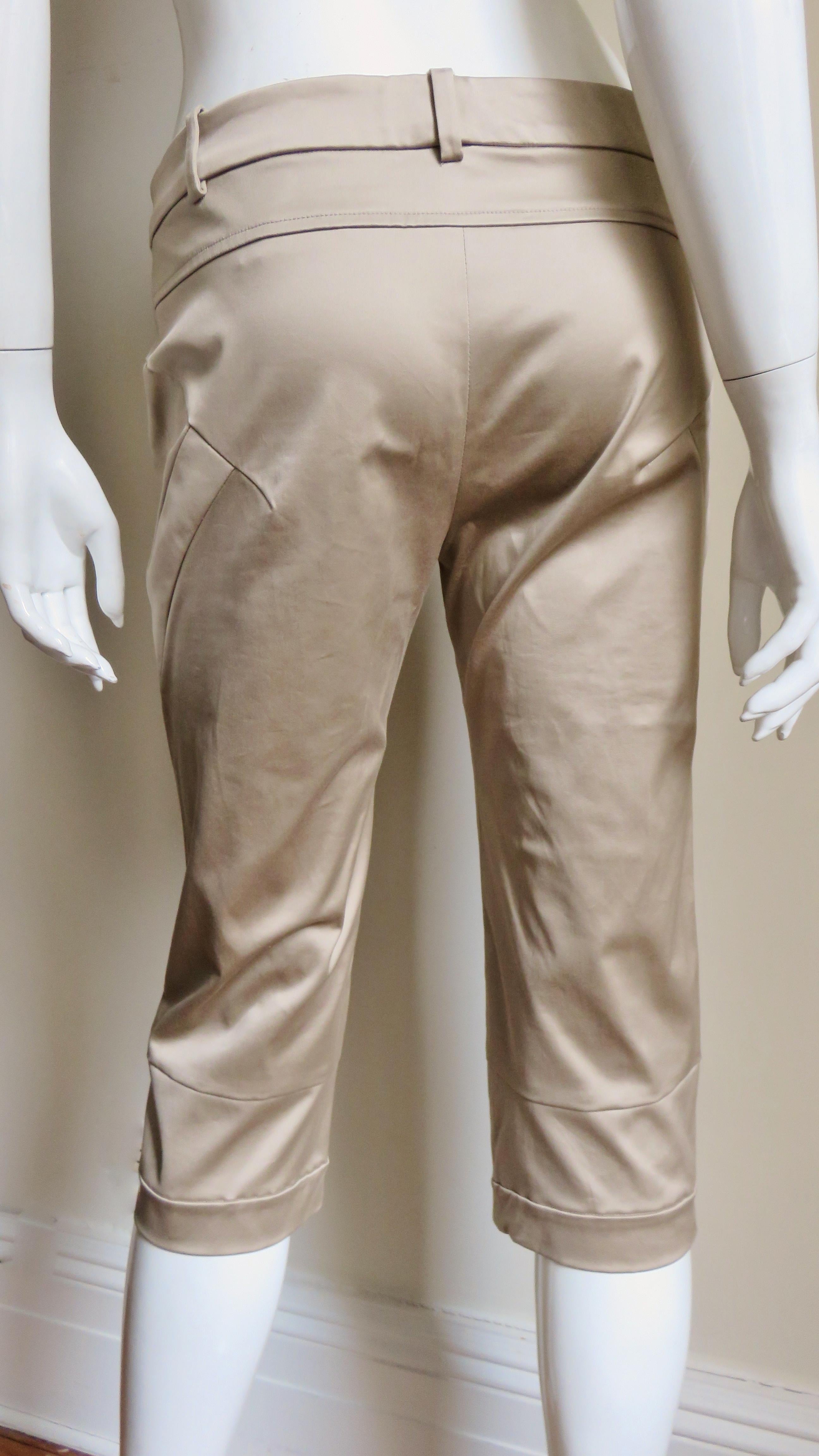Versace New Silk Seamed Crop Pants 4