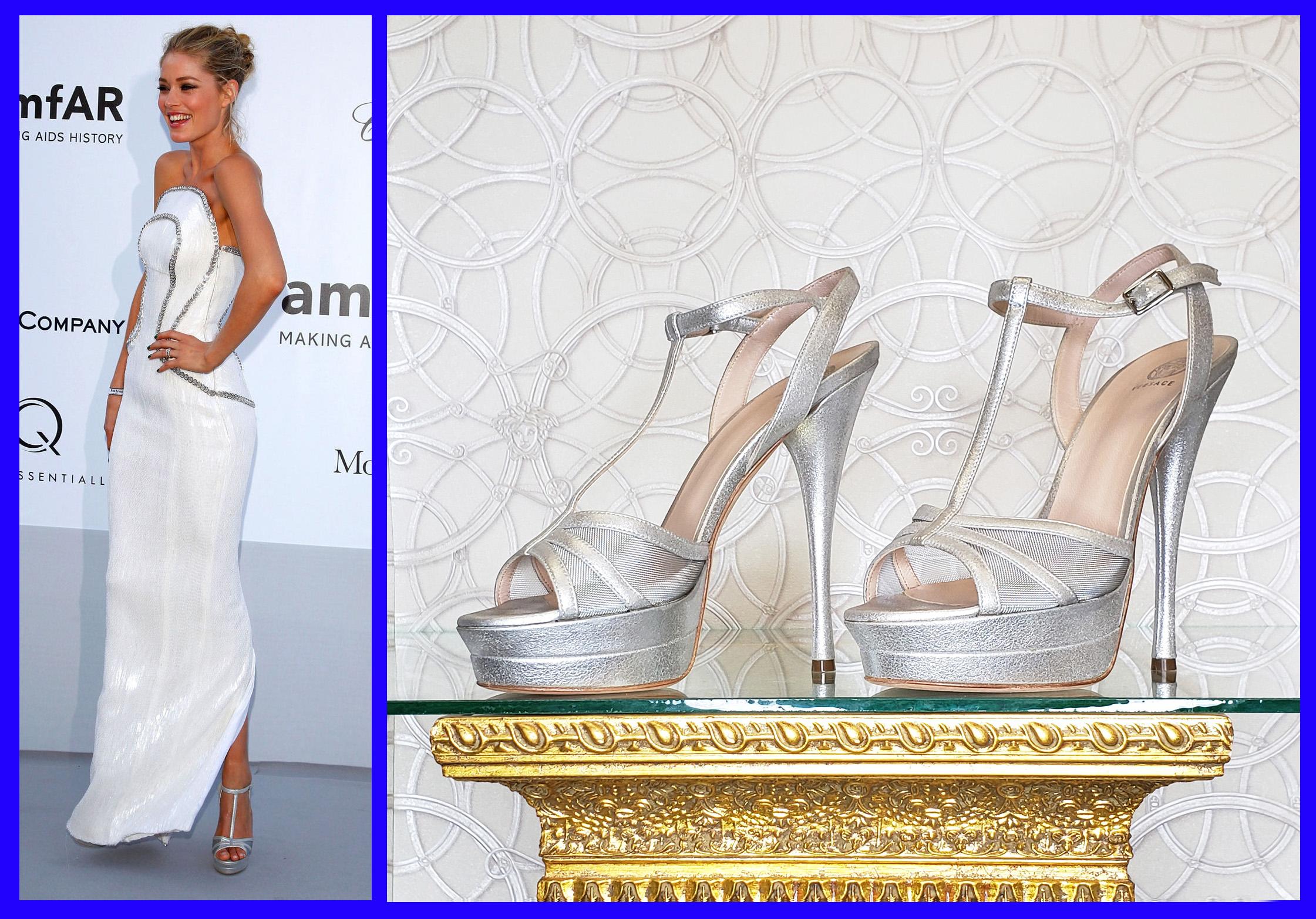 VERSACE silver leather double platform sandals as seen on Kate 37; 38; 40