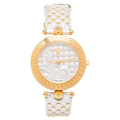 Versace Silber Roségold Platin Edelstahl Vanitas Armbanduhr 40 mm