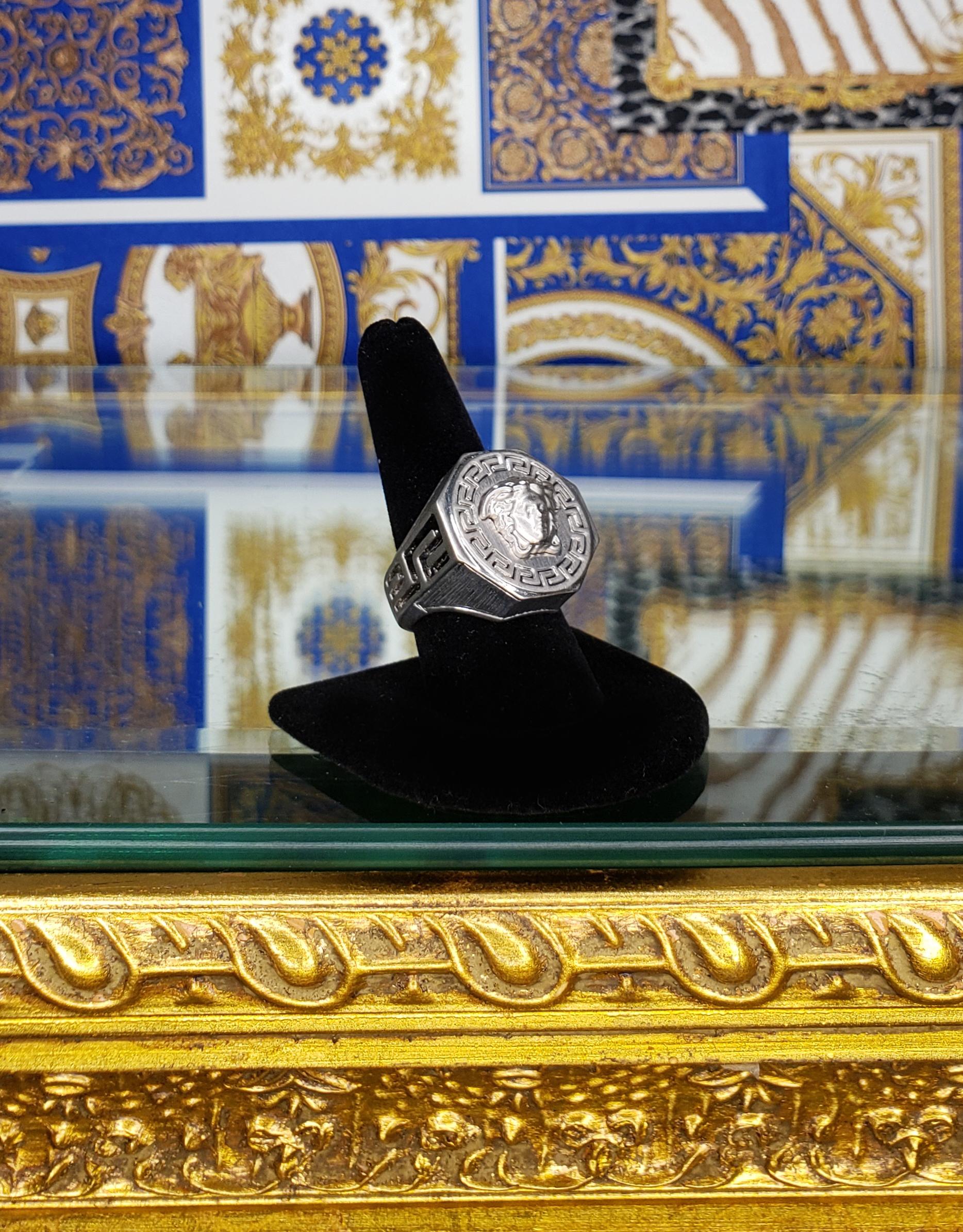 silver versace ring