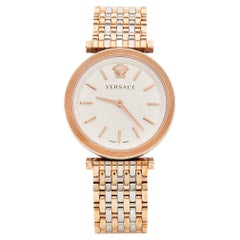 Versace Silver Two-Tone Stainless Steel V-Twist VELS00719 Women's Wristwatch 36 