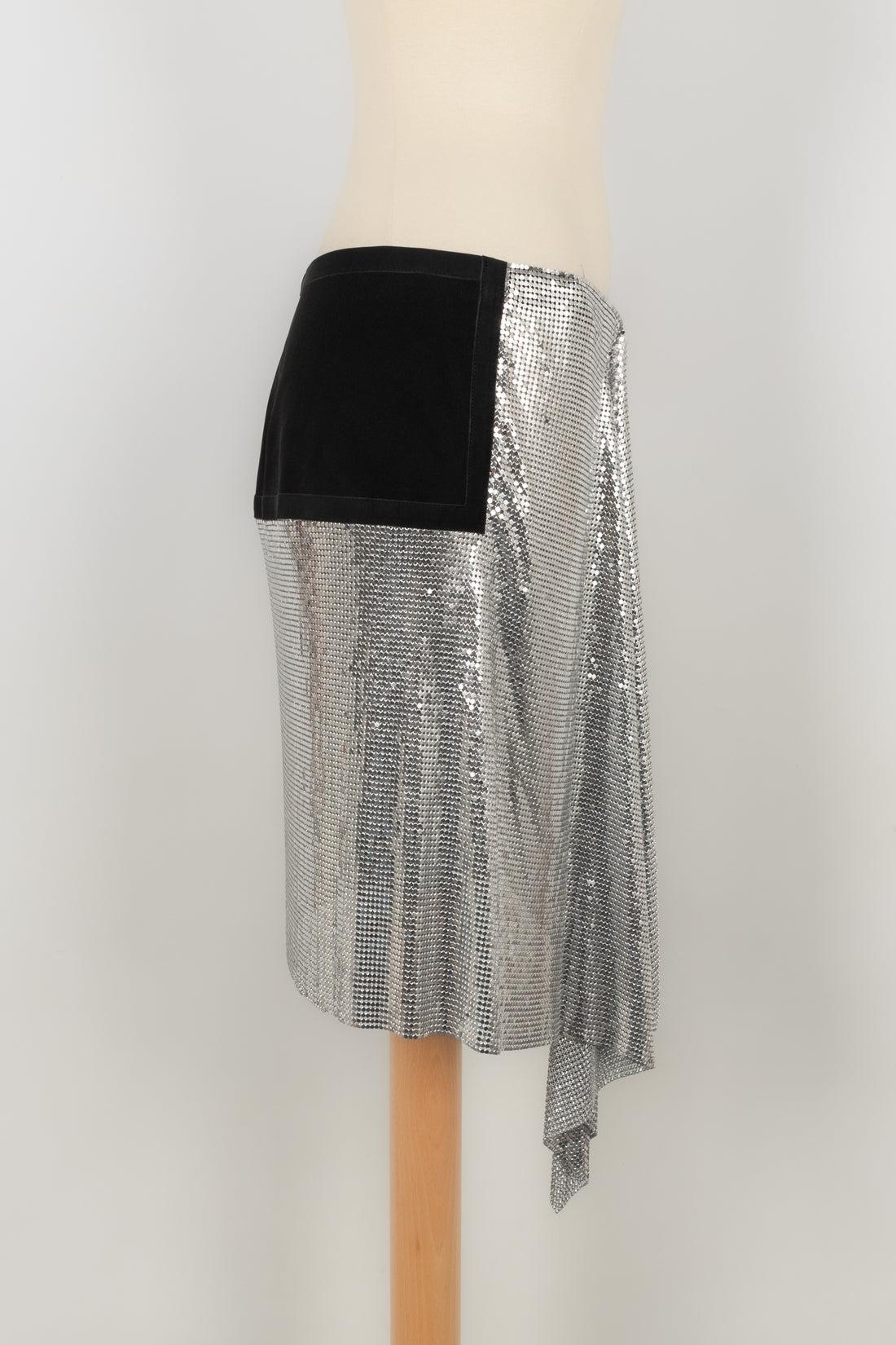 Versace Silvery Coat of Mail and Black Fabric Skirt, 2017 1