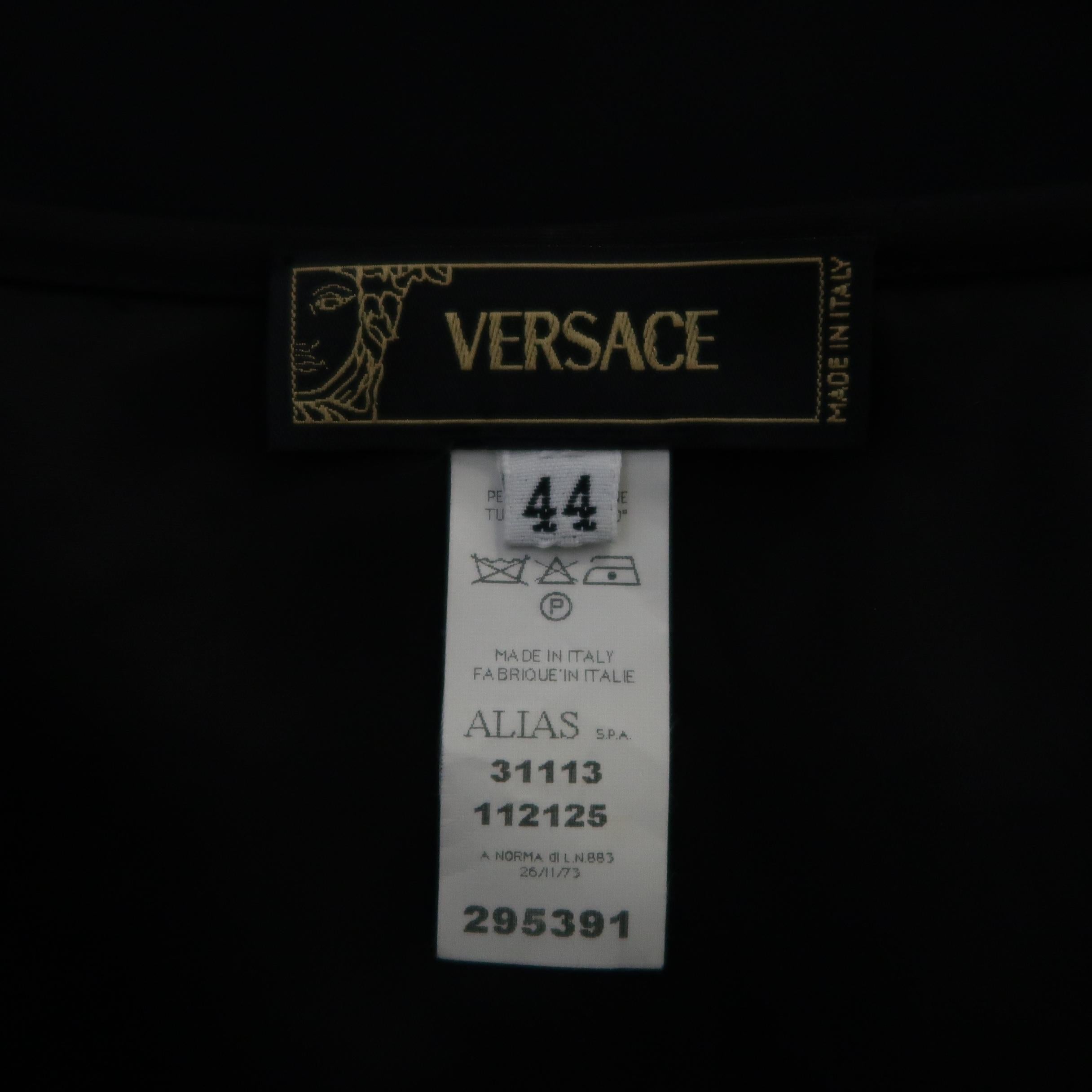 VERSACE Size 10 Black Zip Detail Flair Skirt 4