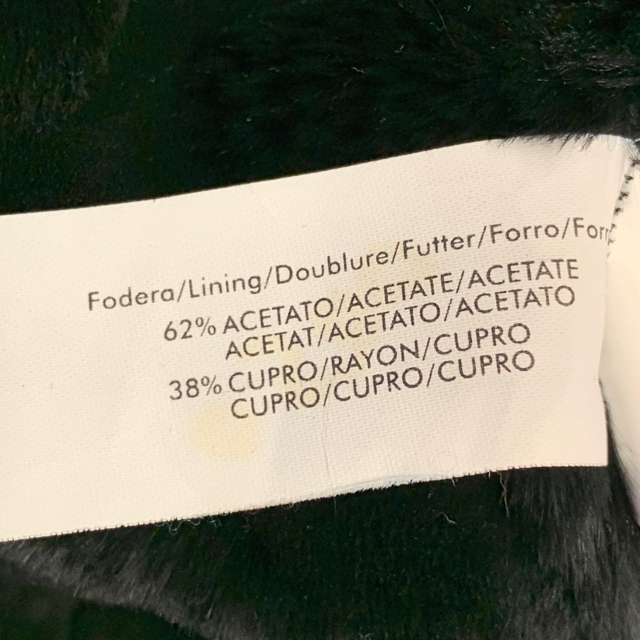 Versace Taglia 38 Giacca da moto in pelle nera e finto shearling in vendita 6