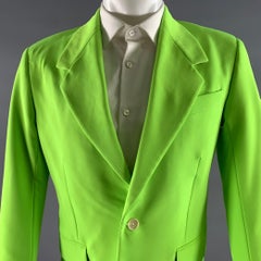 VERSACE Größe 38 Grün Neon Polyestermischung Notch Revers Sportmantel