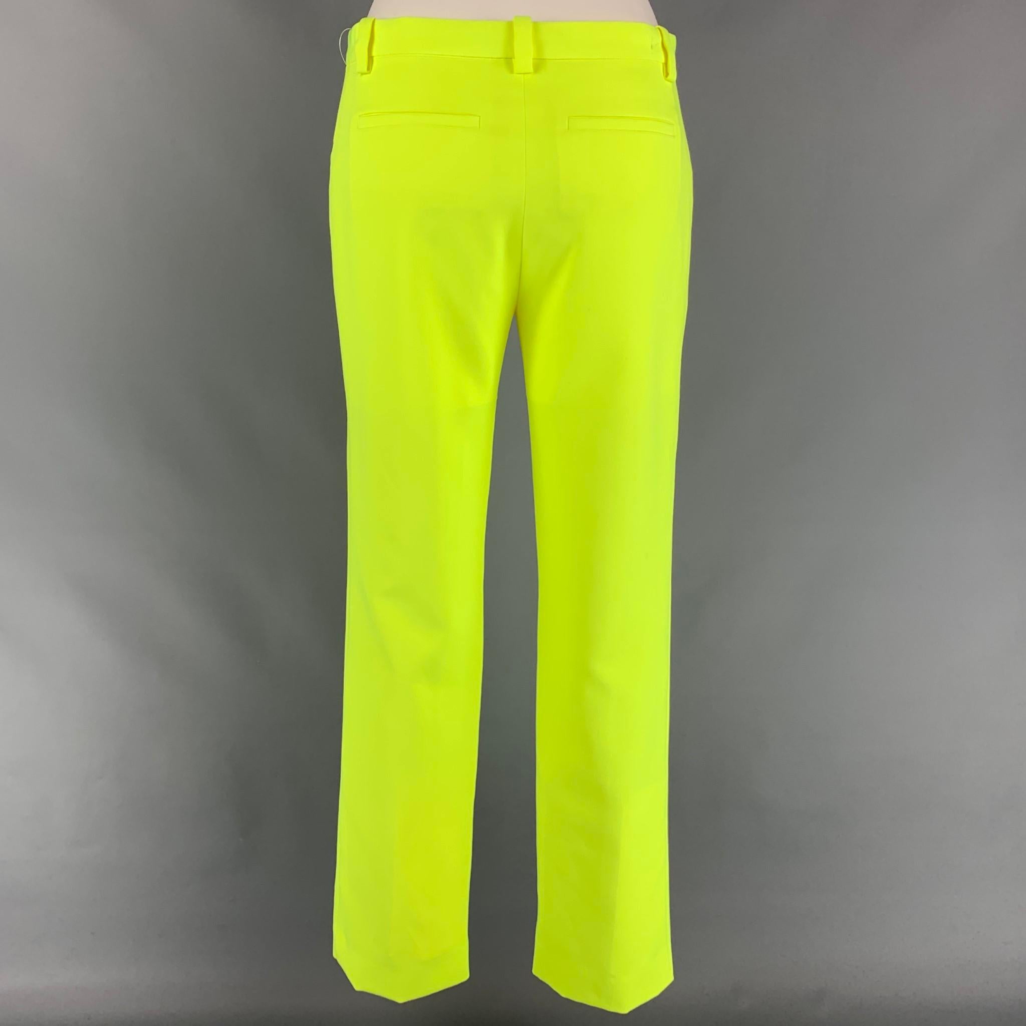 Neon Yellow Polyester Straight Leg 