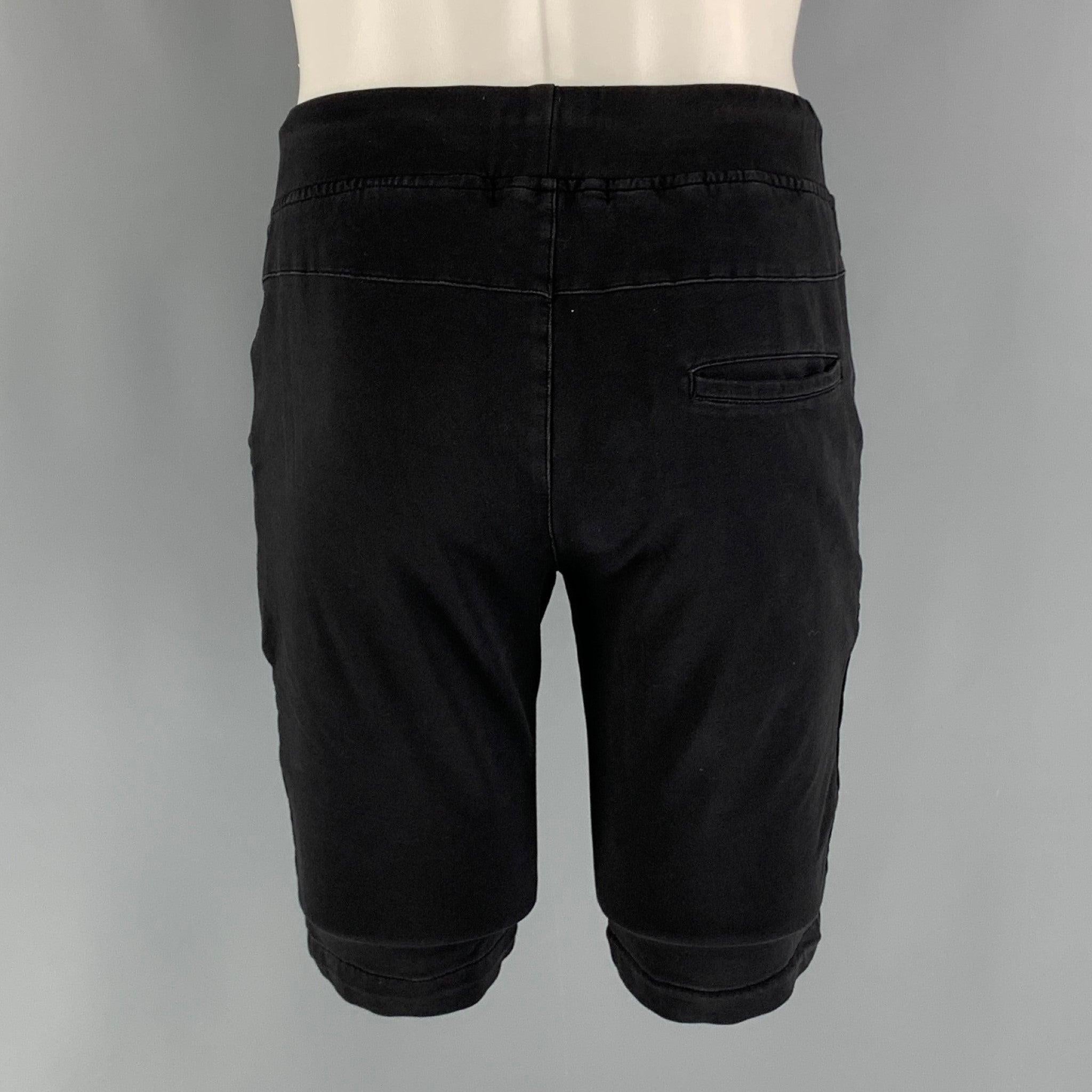Men's VERSACE Size L Black Cotton Spandex Drawstring Shorts For Sale