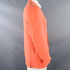 VERSACE Size L Pink Salmon Silk Notch Lapel Sport Coat