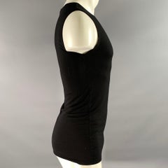 VERSACE Taglia M Maglietta muscolare senza maniche in misto modal nero M. M. T. I.