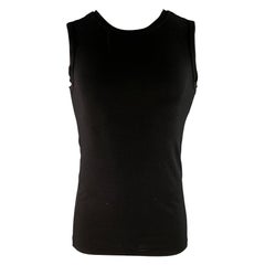 VERSACE Taglia M Maglietta muscolare senza maniche in misto modal nero M. M. T. I.