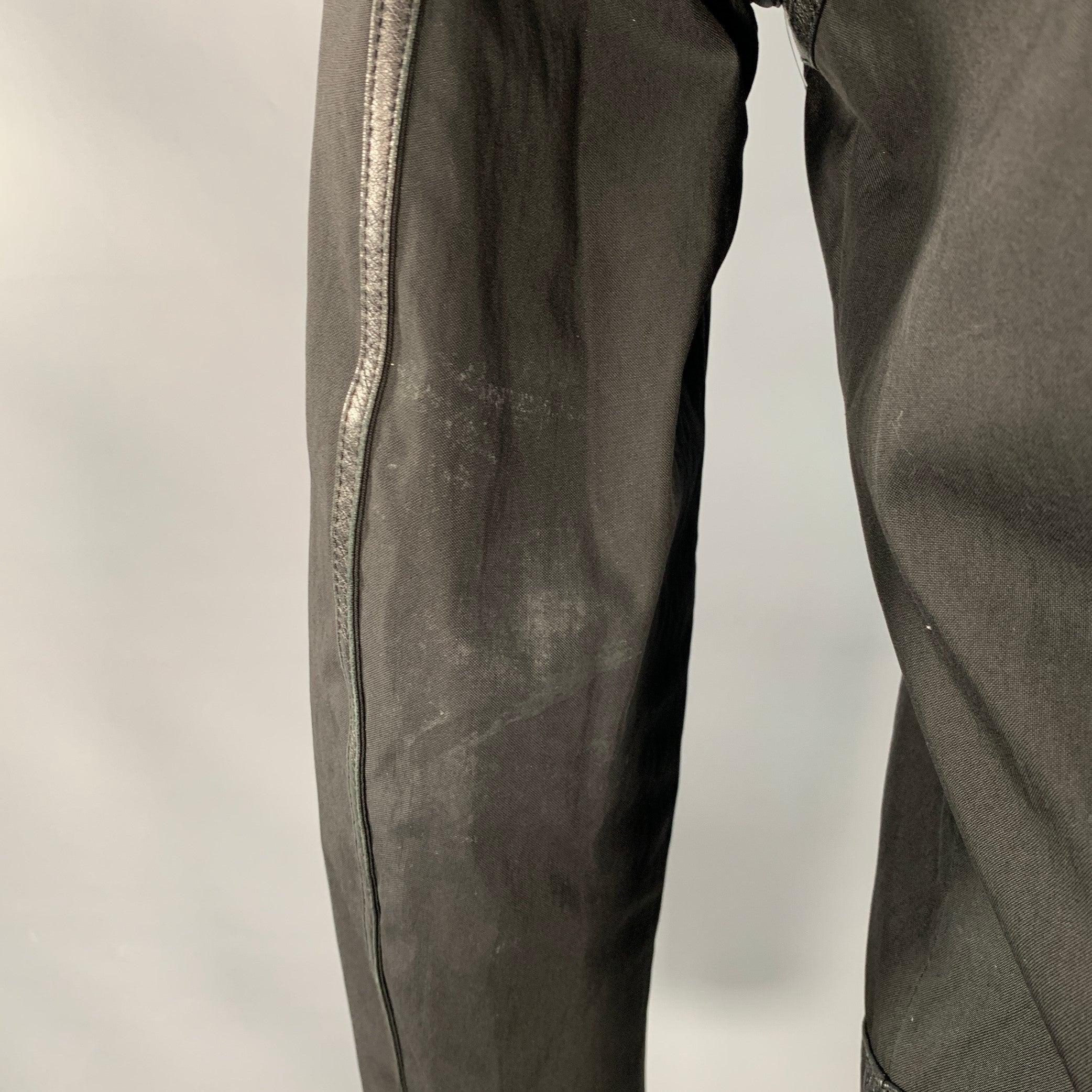 Uomo VERSACE Taglia M Giacca con zip in misto cotone e pelle con borchie argento, Up&Up in vendita
