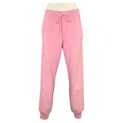 VERSACE - Pantalon de sport décontracté « Greca » en mélange de cachemire rose, taille S