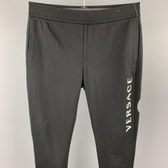 VERSACE Size XXL Black Medusa Head Cotton Sweatpants