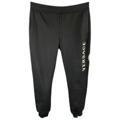 VERSACE Size XXL Black Medusa Head Cotton Sweatpants