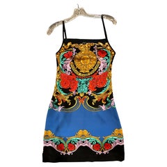 Versace Slate Blue Print Dress Size 0