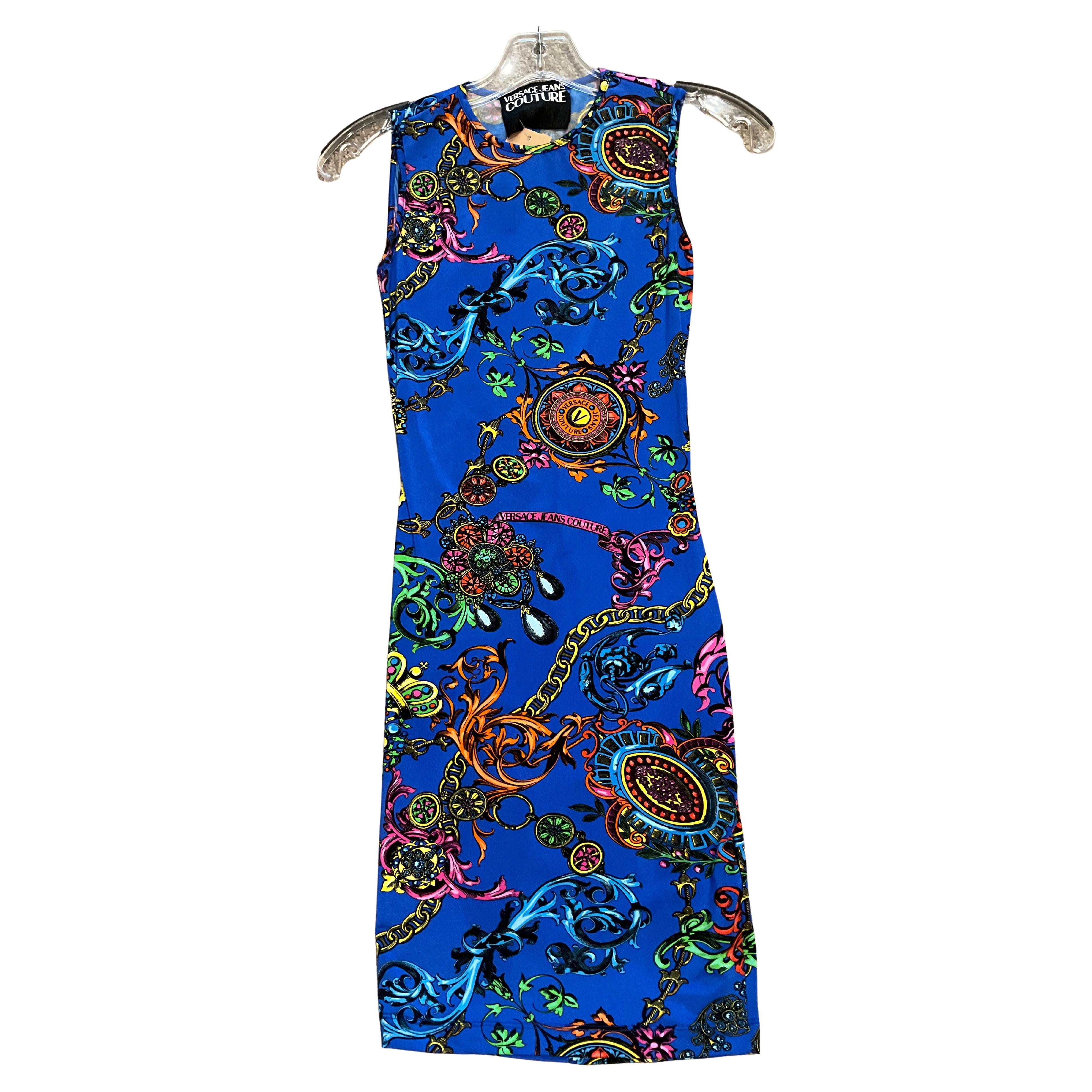Versace Blue Print Dress Size 0