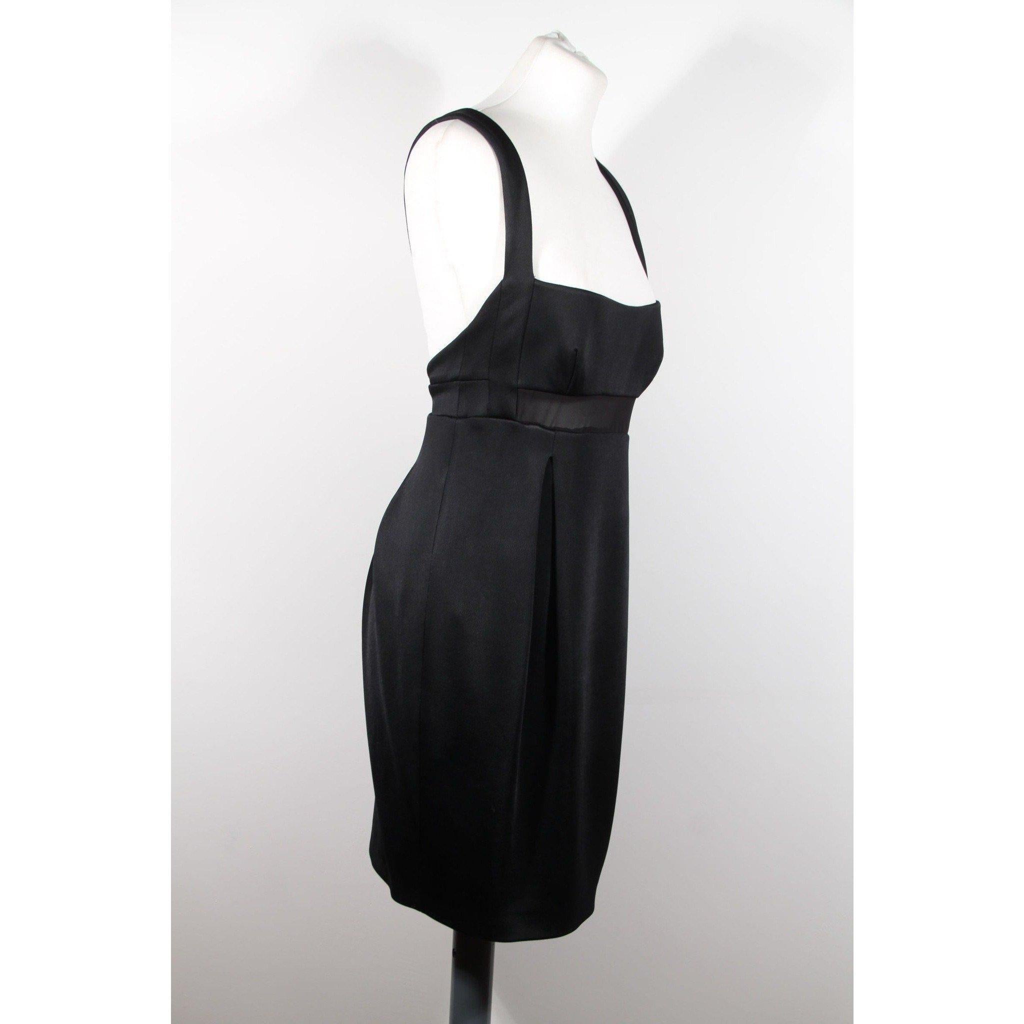 Versace Sleeveless Little Black Dress with Sheer Insert Size 40 In Good Condition In Rome, Rome