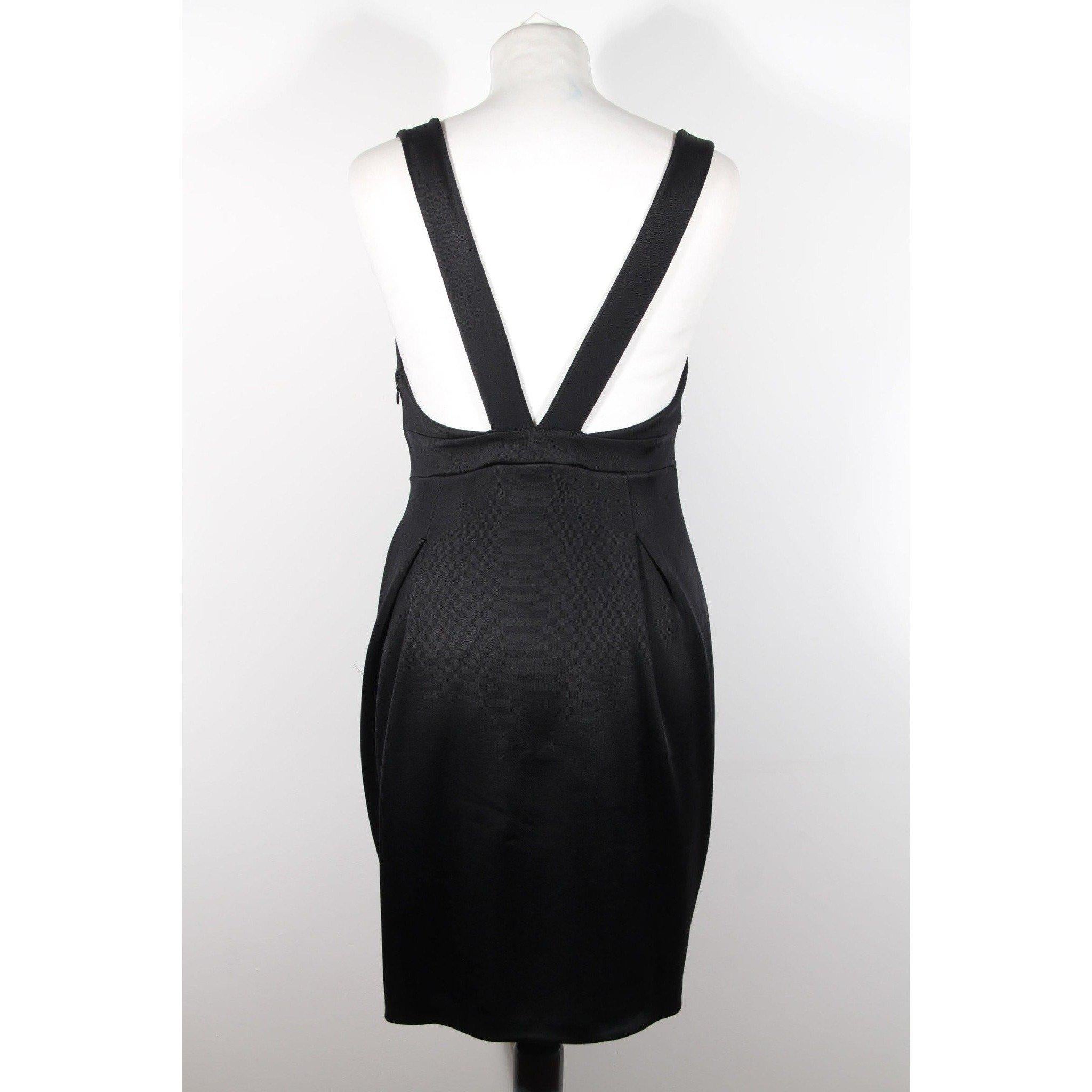 Women's Versace Sleeveless Little Black Dress with Sheer Insert Size 40