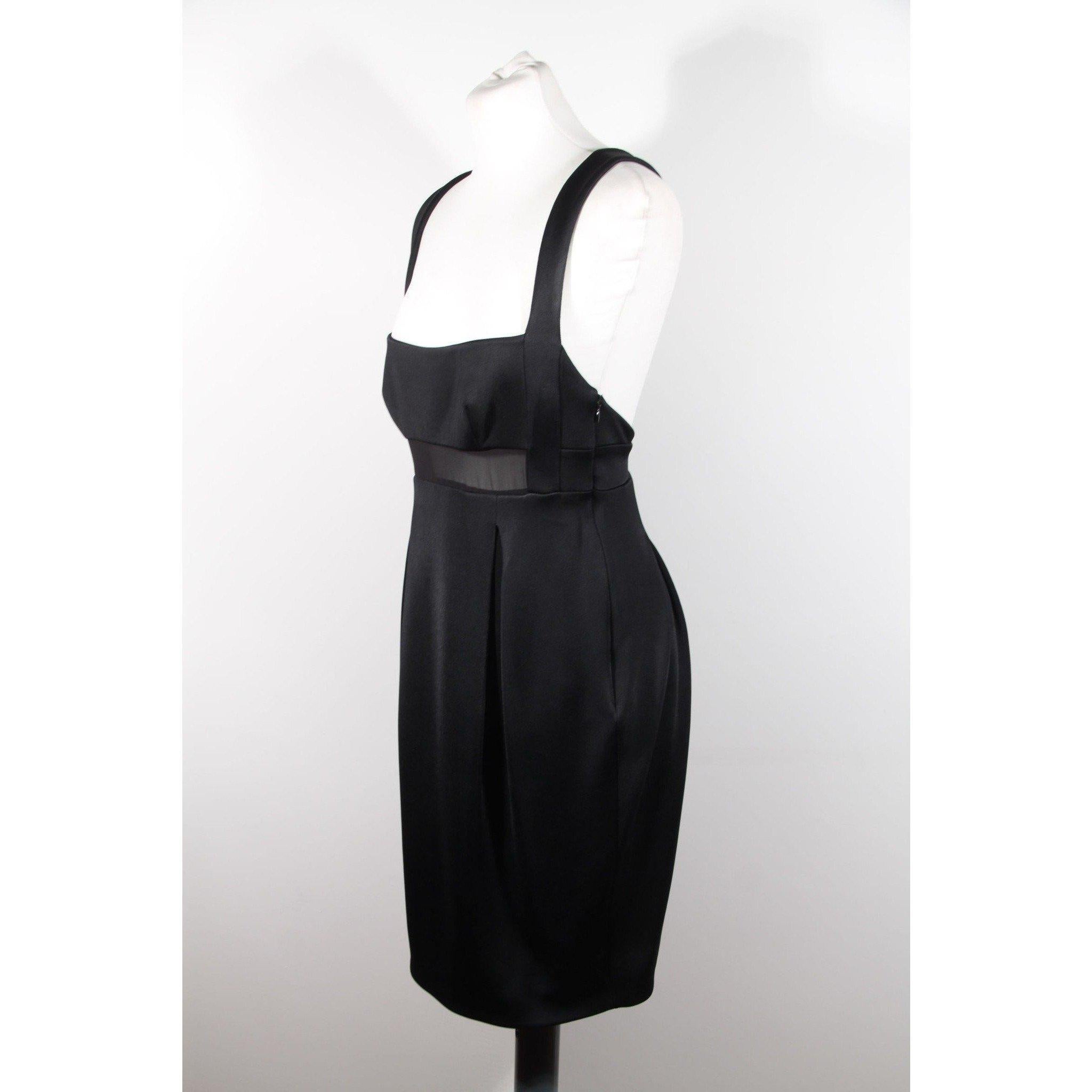 Versace Sleeveless Little Black Dress with Sheer Insert Size 40 2