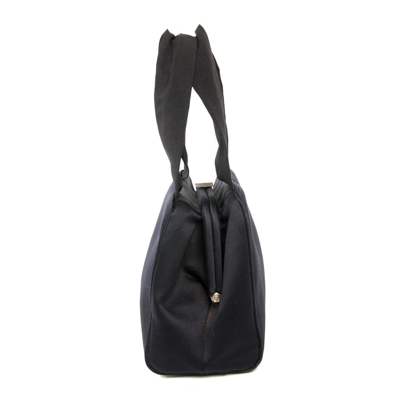 Versace Small Black Satin Bag  For Sale 1