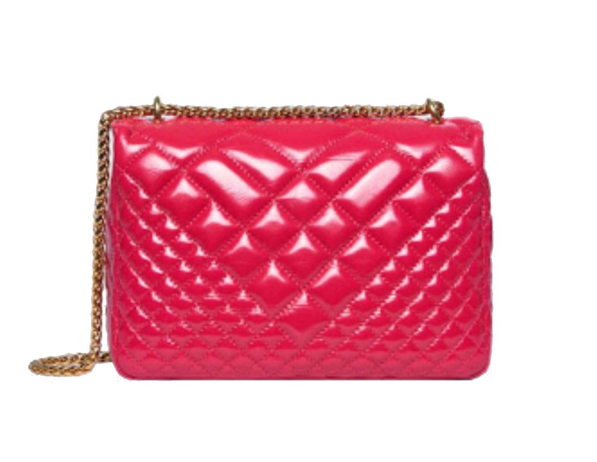 Versace Small Fuchsia Pink Quilted Leather Icon Shoulder Bag 1