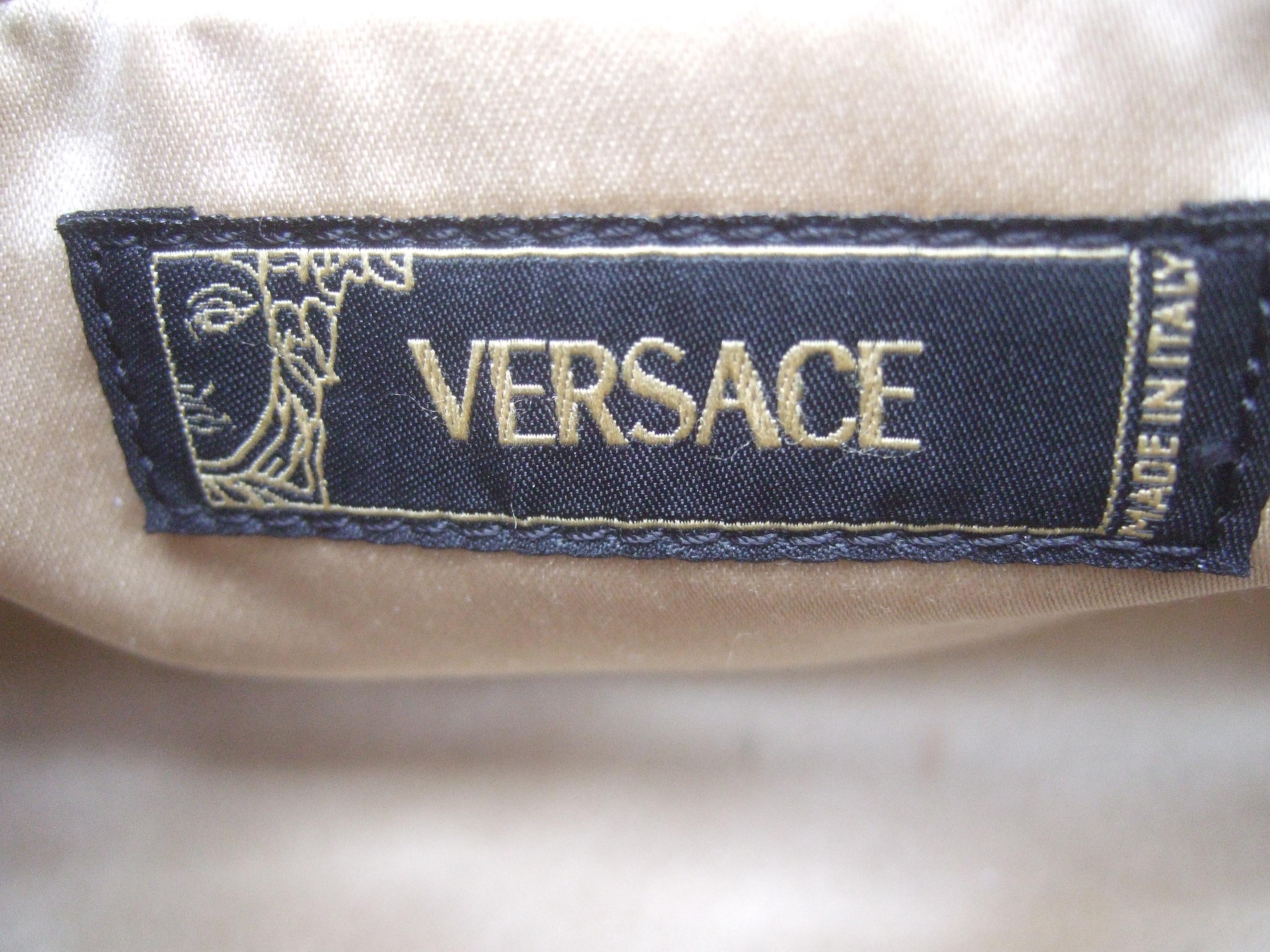Versace Snakeskin Leather Trim Italian Handbag circa 1990s 11