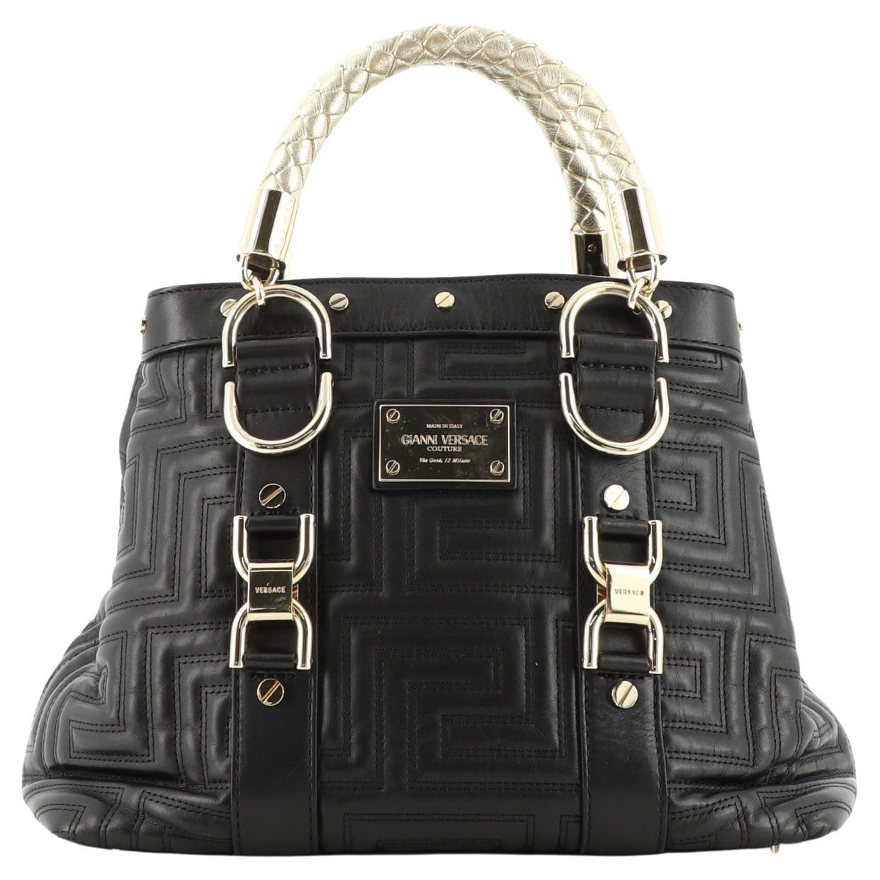 Versace Snap Out of It Tote Matelasse Leather Small