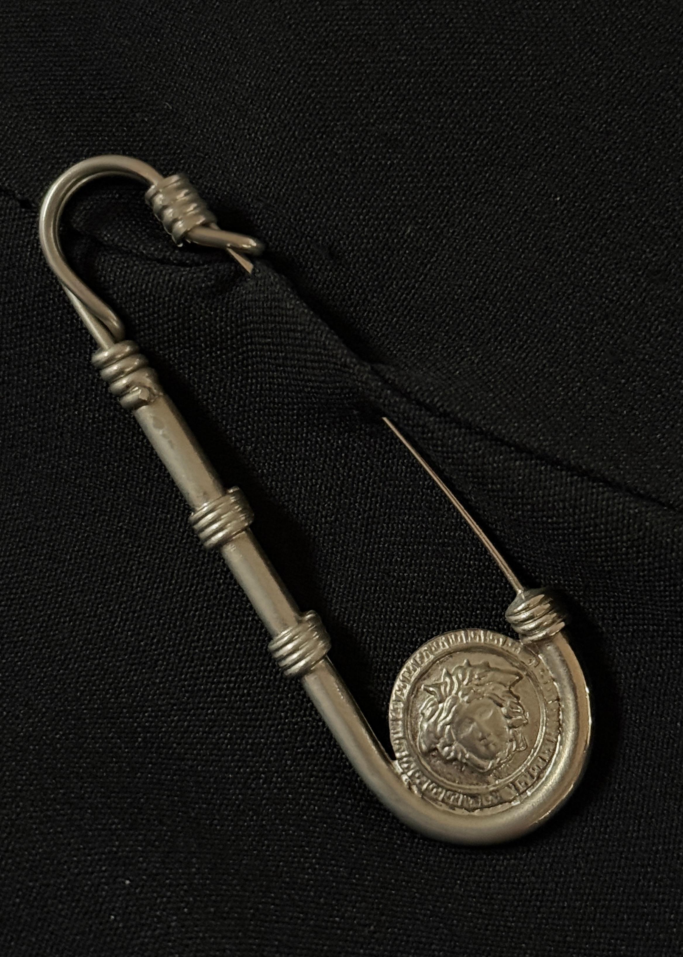 Versace Spring 1994 Runway Safety Pin Black Gown 6