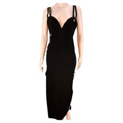 Versace Spring 1994 Runway Safety Pin Black Gown