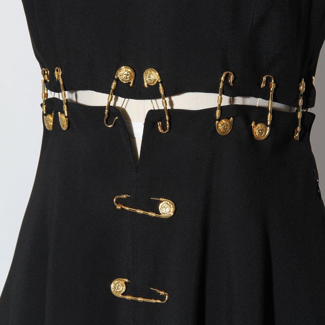 versace safety pin mini dress