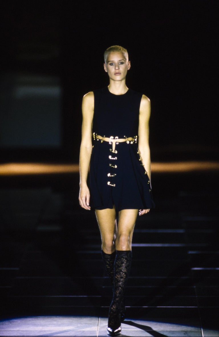 Versace Spring 1994 Safety Pin Mini Dress For Sale at 1stDibs versace