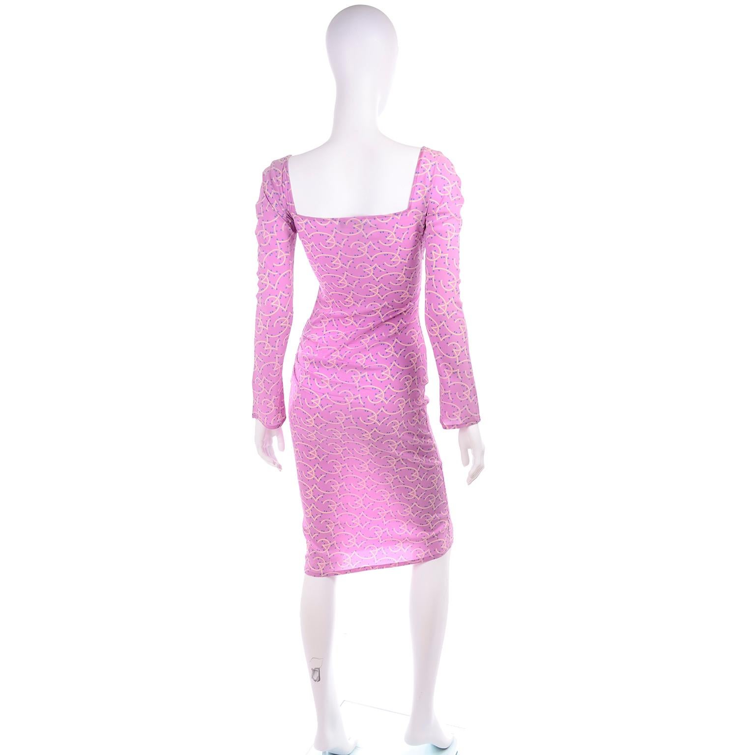 versace 1998 pink sparkly dress
