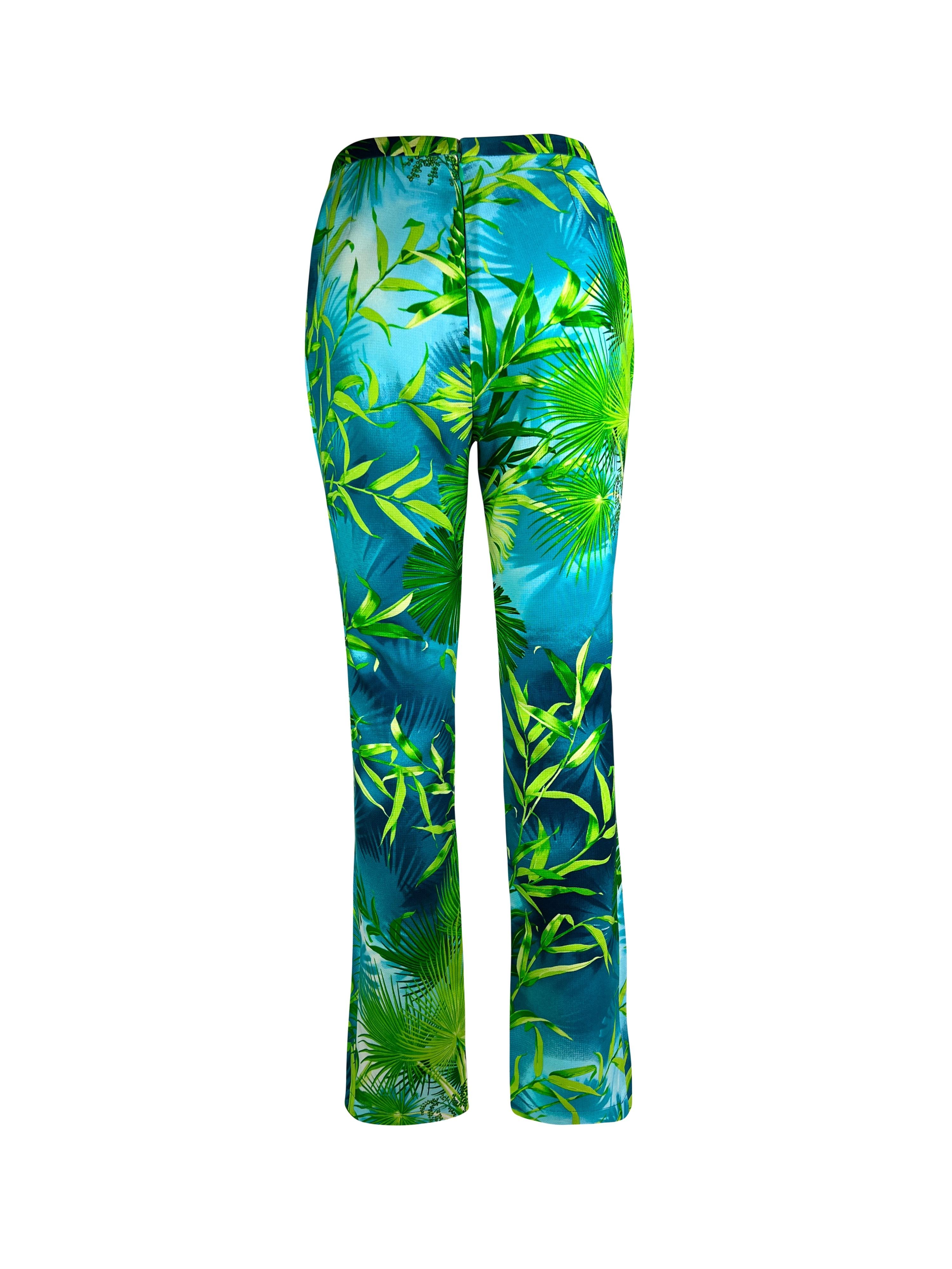 Versace Spring 2000 Jungle Print Silk Pants In Excellent Condition In Prague, CZ