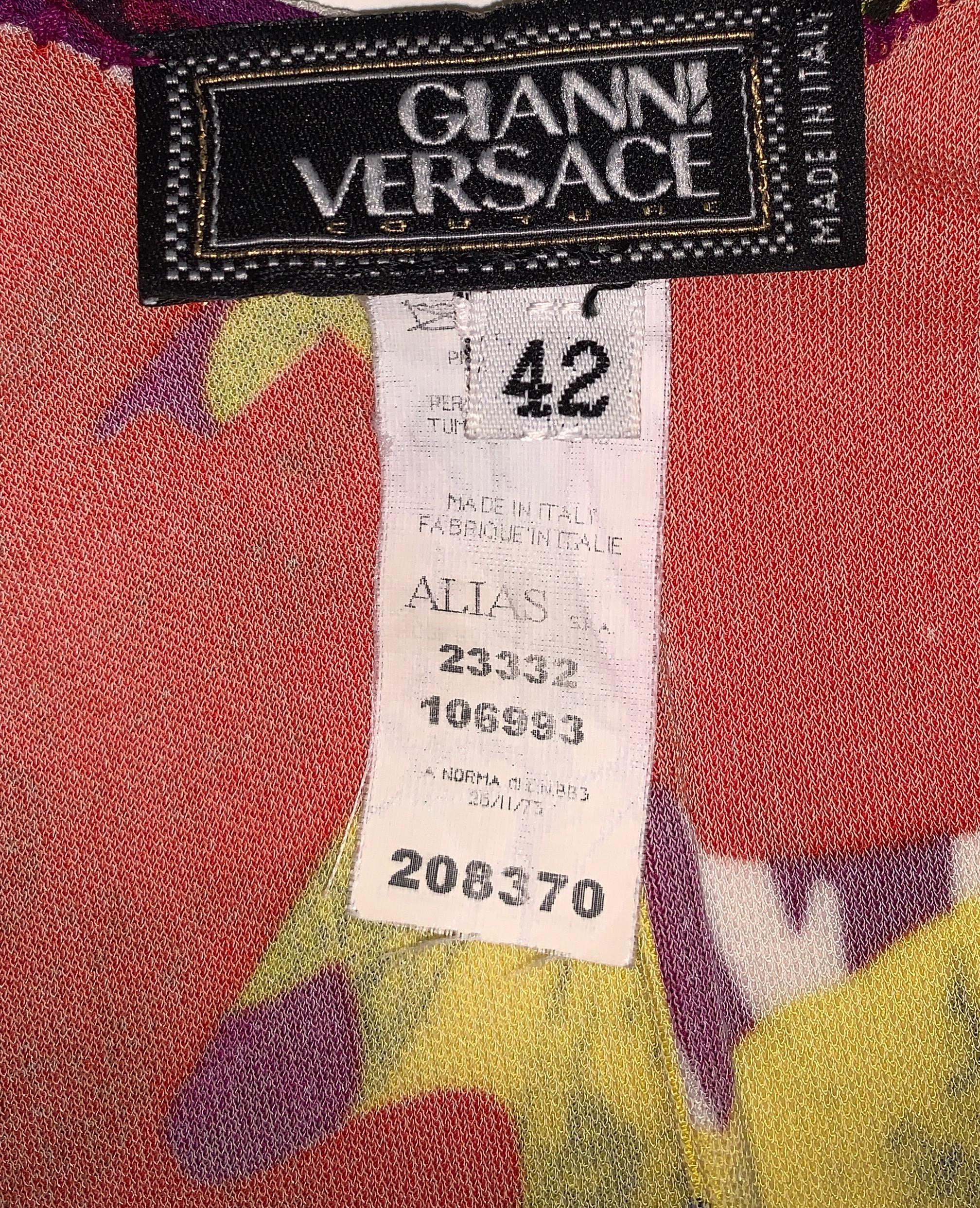 Versace Spring 2002 Floral Dress In Excellent Condition In Prague, CZ
