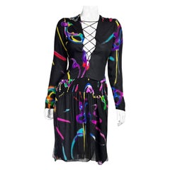 Versace - Vestito in seta cut out primavera 2002 RTW