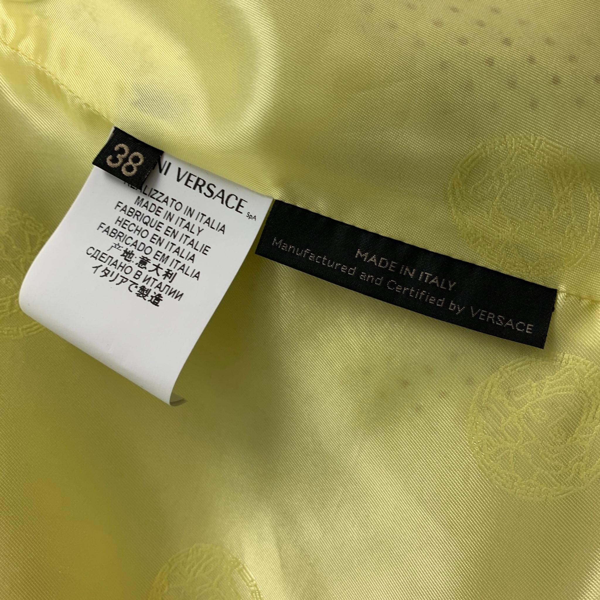 VERSACE Spring 2012 Size 2 Yellow & Gold Studded Leather Biker Jacket 1