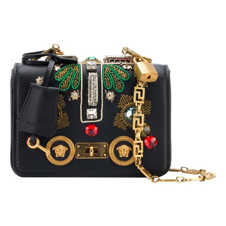 Versace Spring 2018 Runway Small Tribute Embellished Leather Icon Shoulder  Bag at 1stDibs
