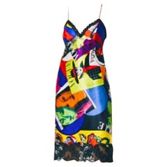 VERSACE Spring 2018 VOGUE PRINT LACE CAMISOL SILK MIDI DRESS 38 - 2