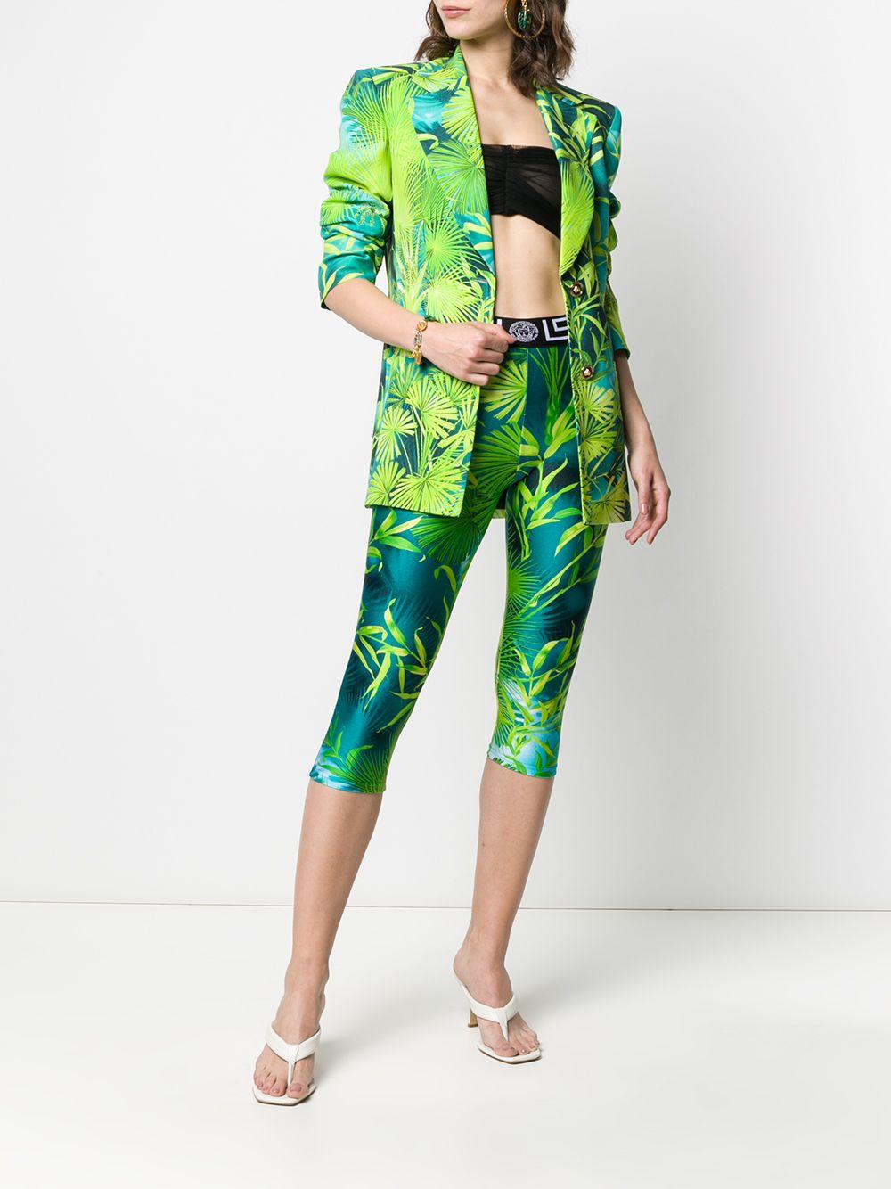 Versace Spring 2020 Runway Verde Jungle Print Single Breasted Blazer

If you can't go to the tropics, have the tropics come to you. This green and blue single-breasted blazer from Versace is decorated with a Verde Jungle print that will brighten up