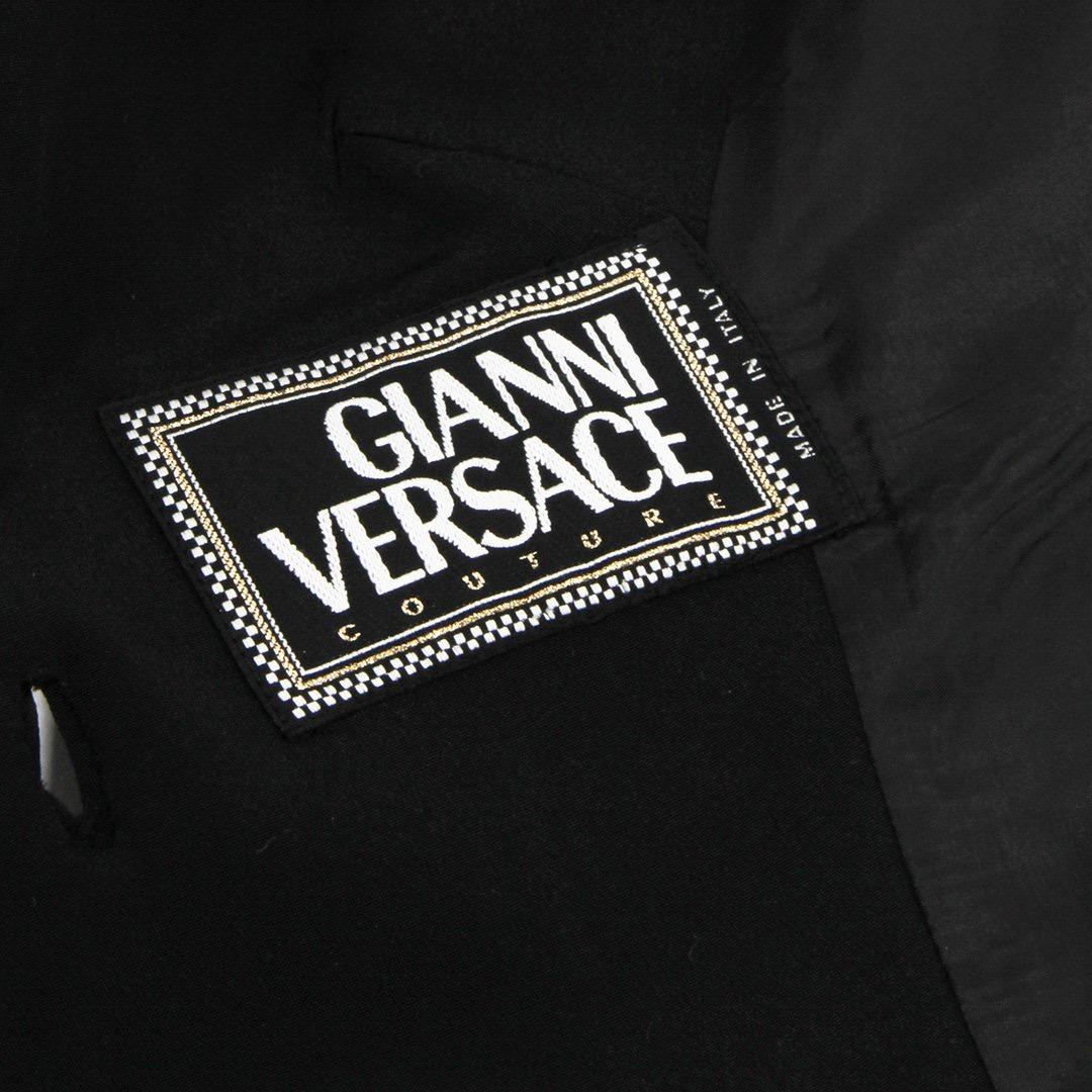 Black Versace Spring/Summer 1993 “Miami Collection” Floral Bustier Jacket 