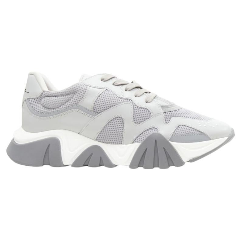 VERSACE Baskets chunky en cuir gris Squalo K48 EU45 US12