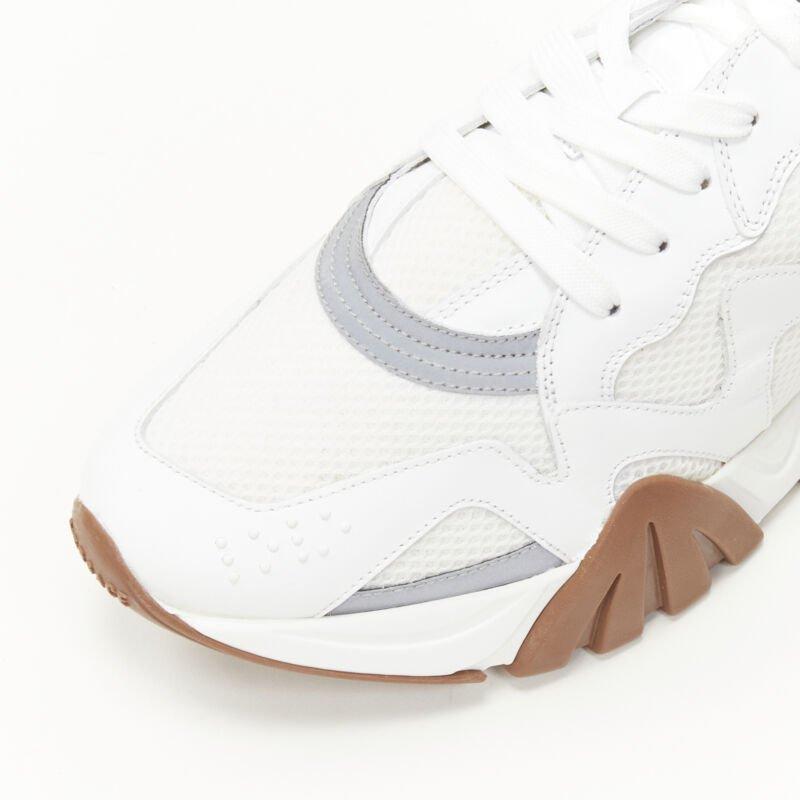 Versace blanc gum cuir mesh chunky sneakers EU45 US12 2