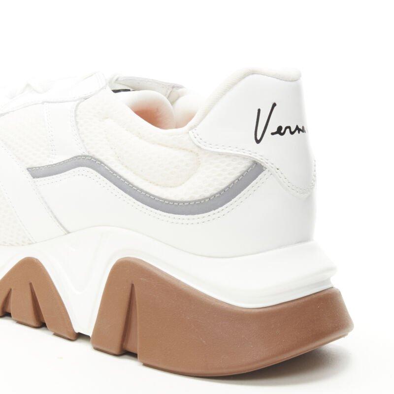 Versace blanc gum cuir mesh chunky sneakers EU45 US12 3