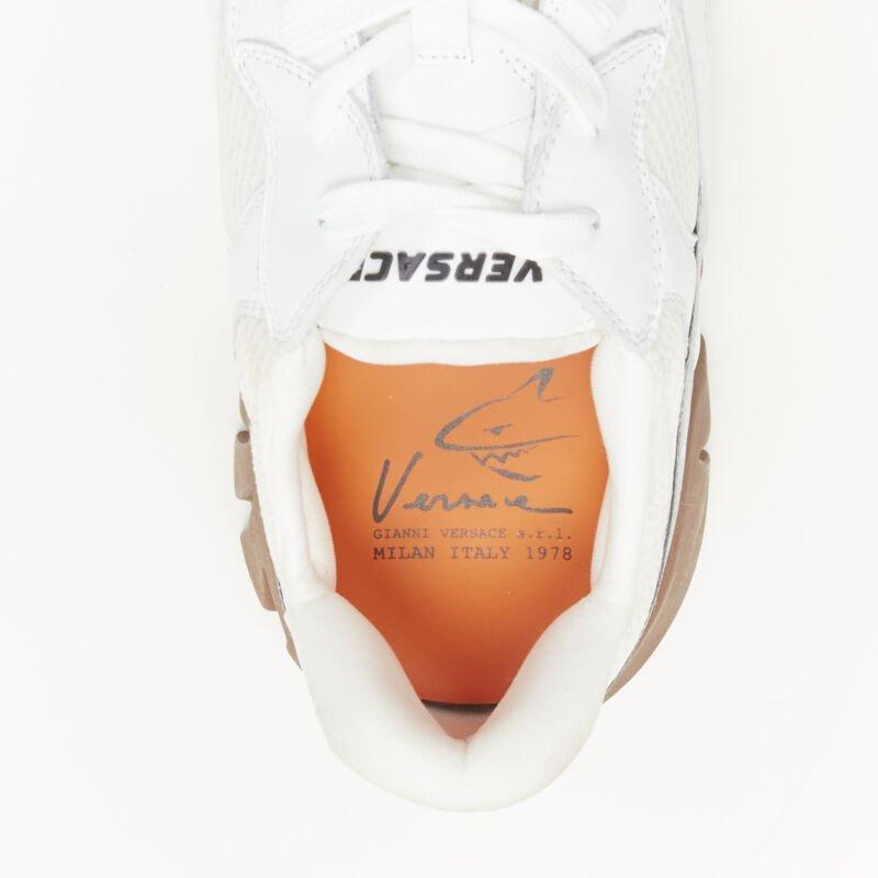 Versace blanc gum cuir mesh chunky sneakers EU45 US12 4