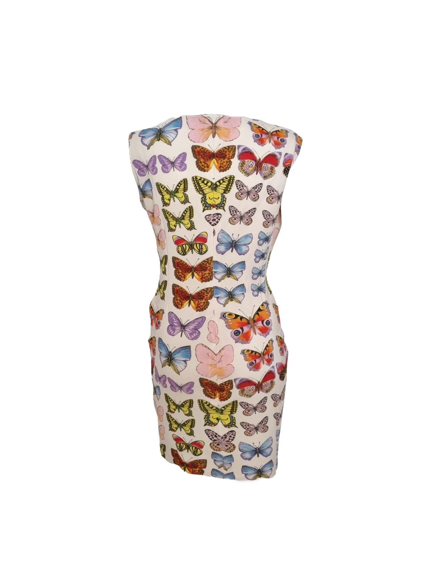 Brown Versace SS 1995 butterfly runway dress For Sale