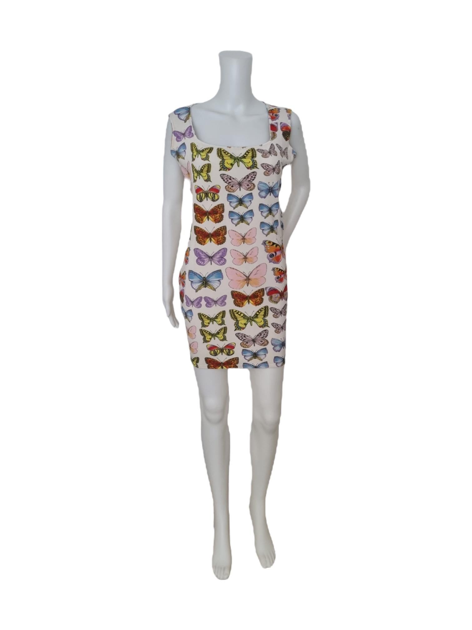 Brown Versace SS 1995 butterfly runway dress For Sale