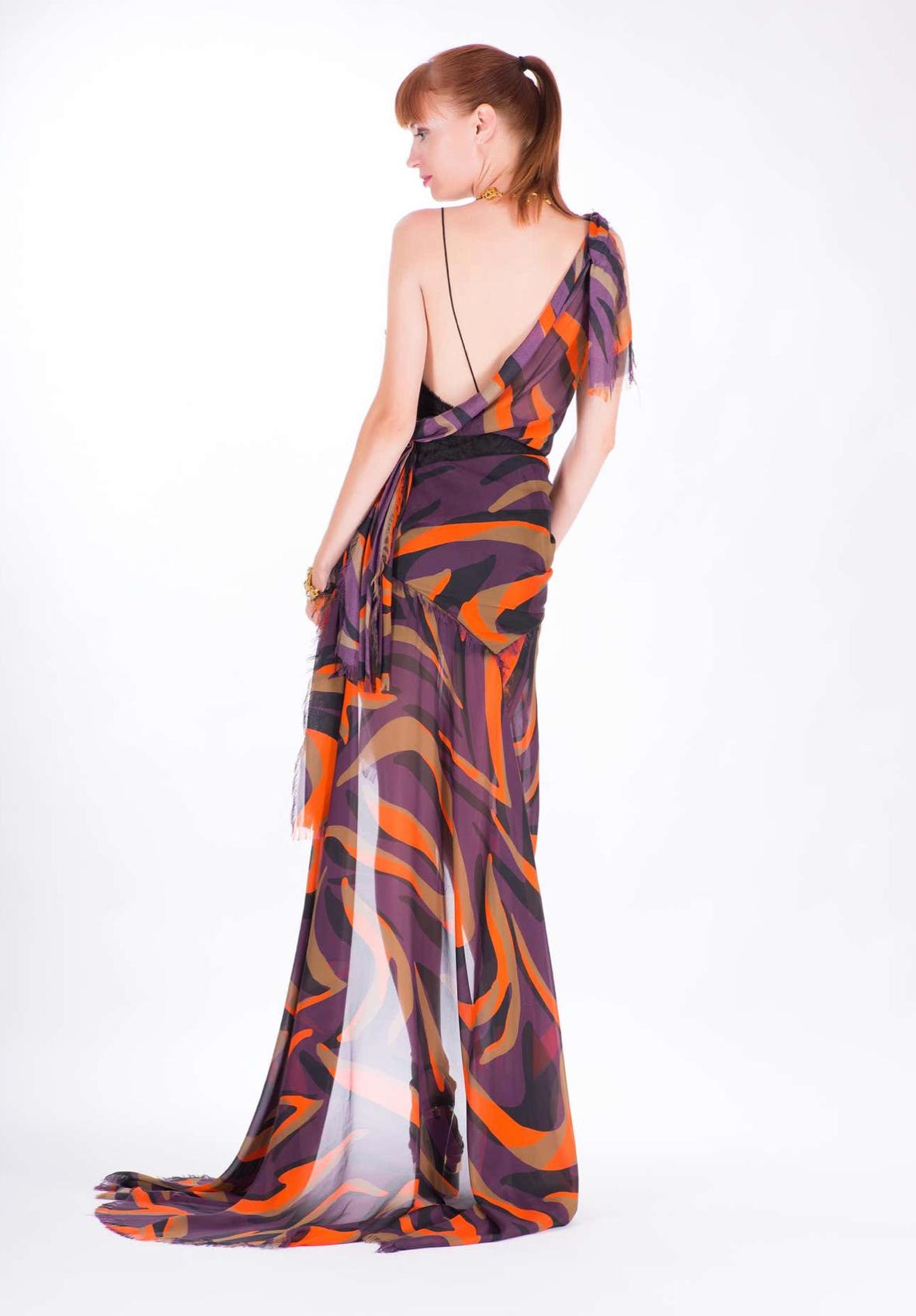 Versace SS16 Runway Vestido de seda de gran caída visto en Kendall Jenner Talla 38 8
